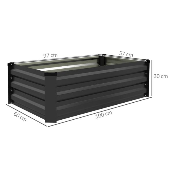 Outsunny Hochbeet 2er – Set, Pflanzkasten, Blumenkasten, rostfrei Pflanzkübel für Terrasse