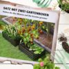 Outsunny Hochbeet 2er – Set, Pflanzkasten, Blumenkasten, rostfrei Pflanzkübel für Terrasse