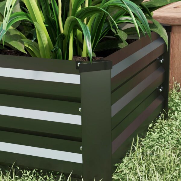 Outsunny Hochbeet 2er – Set, Pflanzkasten, Blumenkasten, rostfrei Pflanzkübel für Terrasse