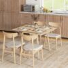 HOMCOM Esstisch klappbar, Küchentisch für 2 – 4 Personen, Klapptisch Holz Natur