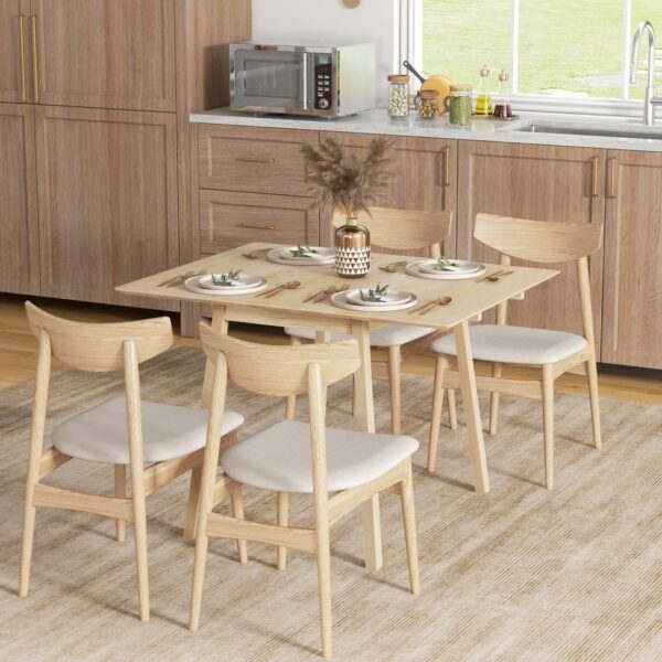 HOMCOM Esstisch klappbar, Küchentisch für 2 – 4 Personen, Klapptisch Holz Natur