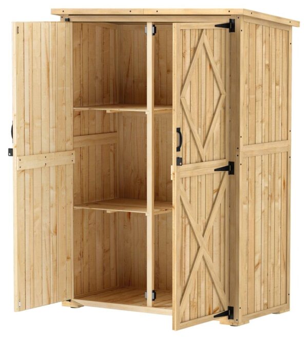 Outsunny Gartenschrank Holzoptik Holz B/H/L: ca. 57x167x116,5 cm Outsunny Gartenschrank Holzoptik Holz B/H/L: ca. 57x167x116,5 cm
