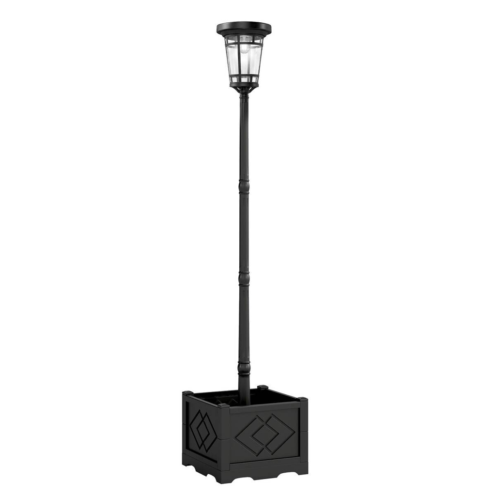 Solarleuchte schwarz Kunststoff B/H/L: ca. 41,5x195x41,5 cm