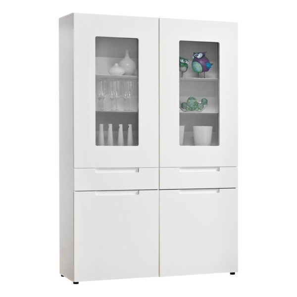 Highboard Mailand weiß Hochglanz B/H/T: ca. 128x191x40 cm