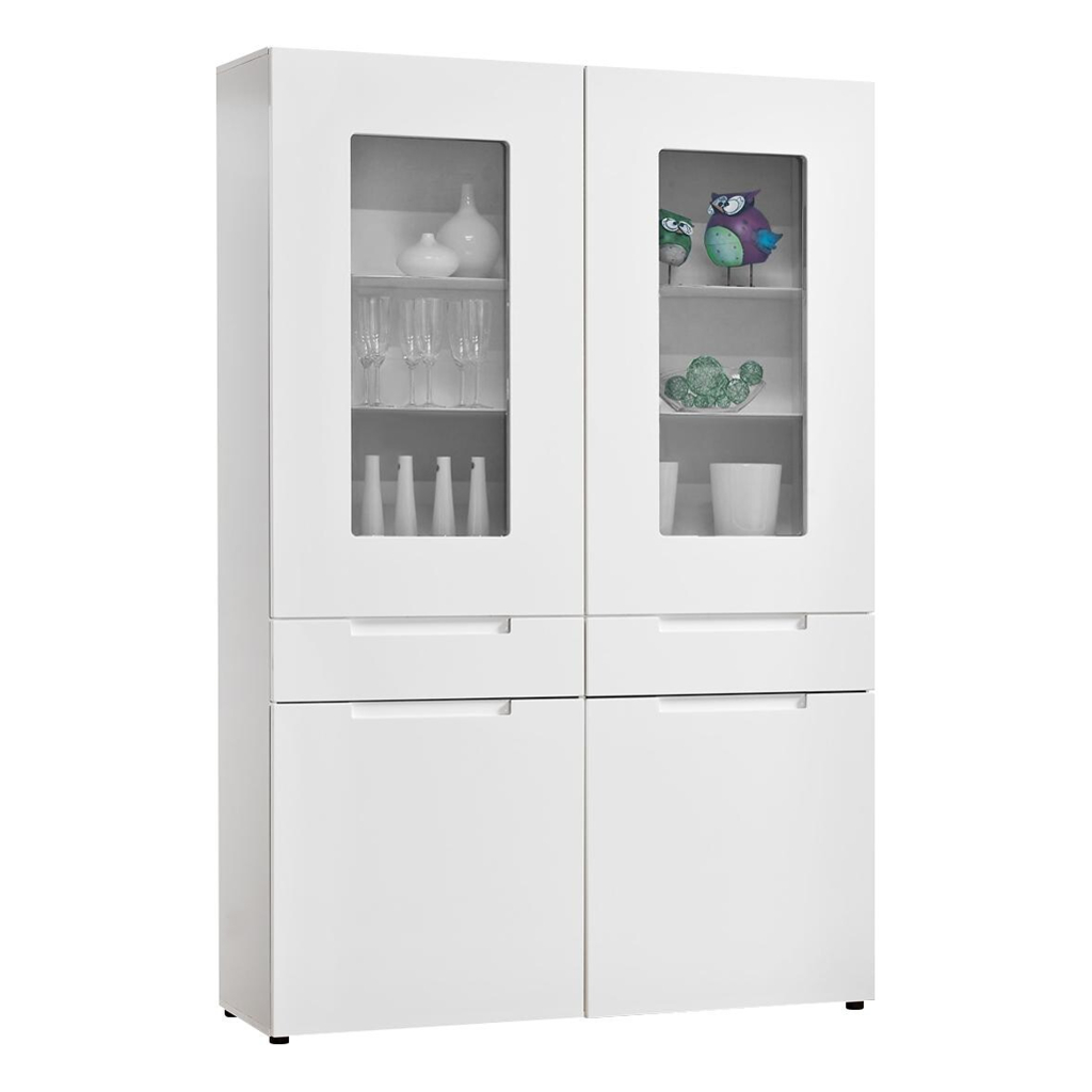 Highboard Mailand weiß Hochglanz B/H/T: ca. 128x191x40 cm