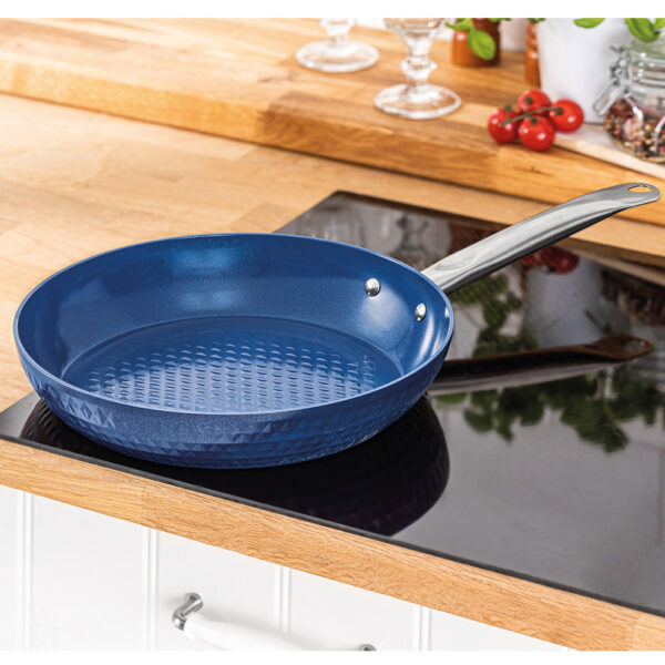 Ceraflon Diamant Antihaft XXL Aluguss-Pfanne, ca. Ø 24 cm – Blau