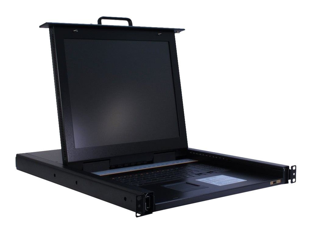 Inter – Tech KVM – 1708 LED – KVM – Konsole mit KVM – Switch – 8 Anschlüsse – PS/2, USB – QWERTZ – 43.2 cm (17″)