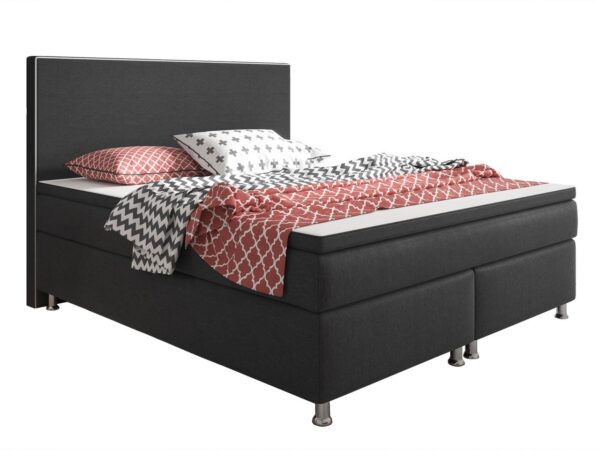 IHG Boxspringbett King Size 180x200 cm Webstoff Anthrazit