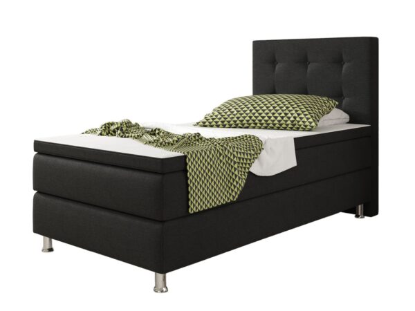 IHG Boxspringbett Köln 90x200 Webstoff Schwarz