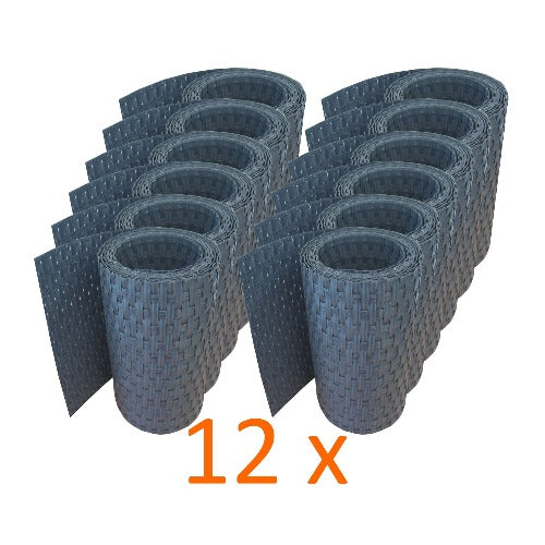 Workinghouse Zaun Sichtschutzstreifen Design Polyrattan 12x 255 cm x 19 cm