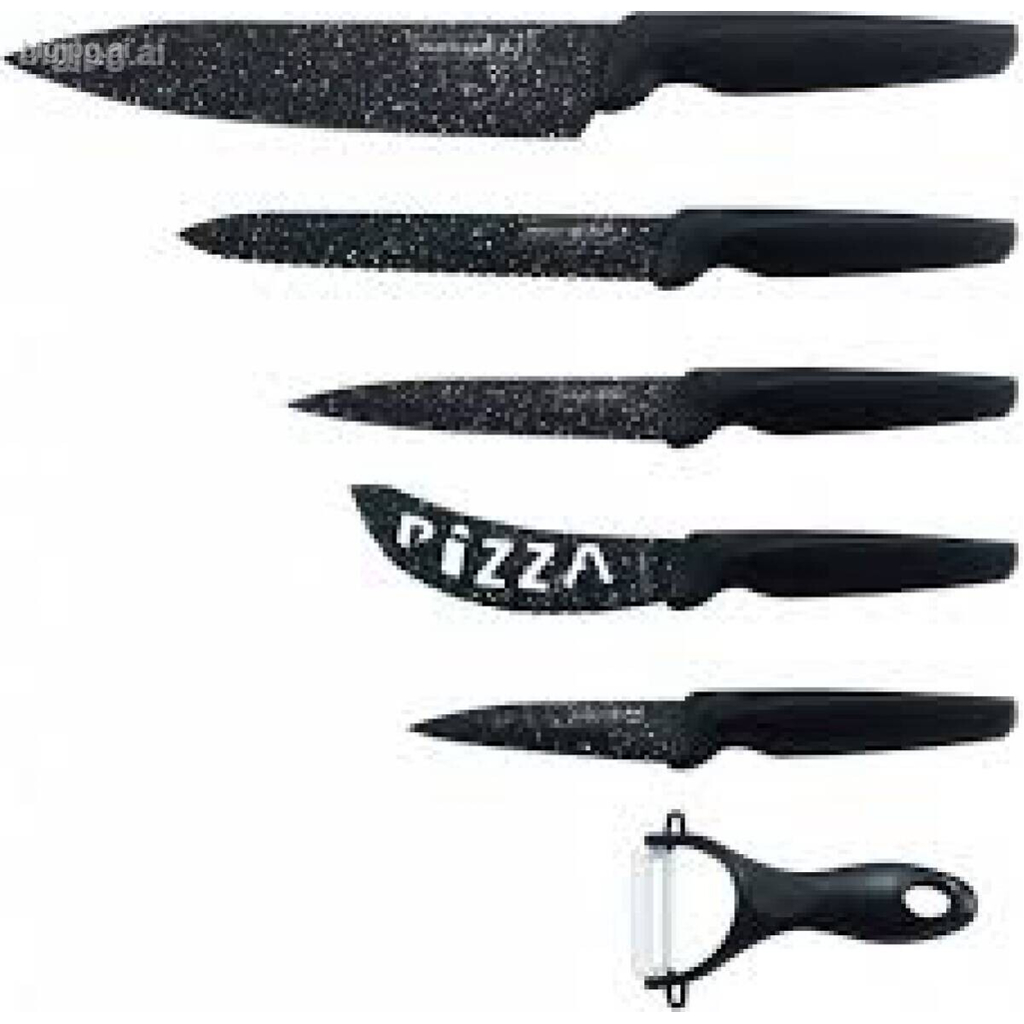 Royalty Line Küchenmesserset schwarz Kunststoff 5 tlg.