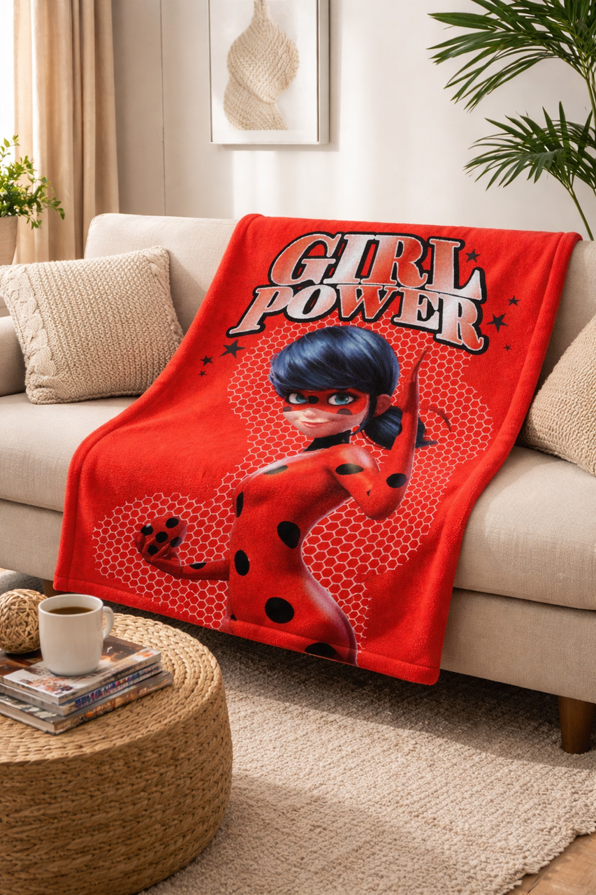 COFI 1453 Miraculous Ladybug Fleecedecke für Kinder 140 x 100 cm
