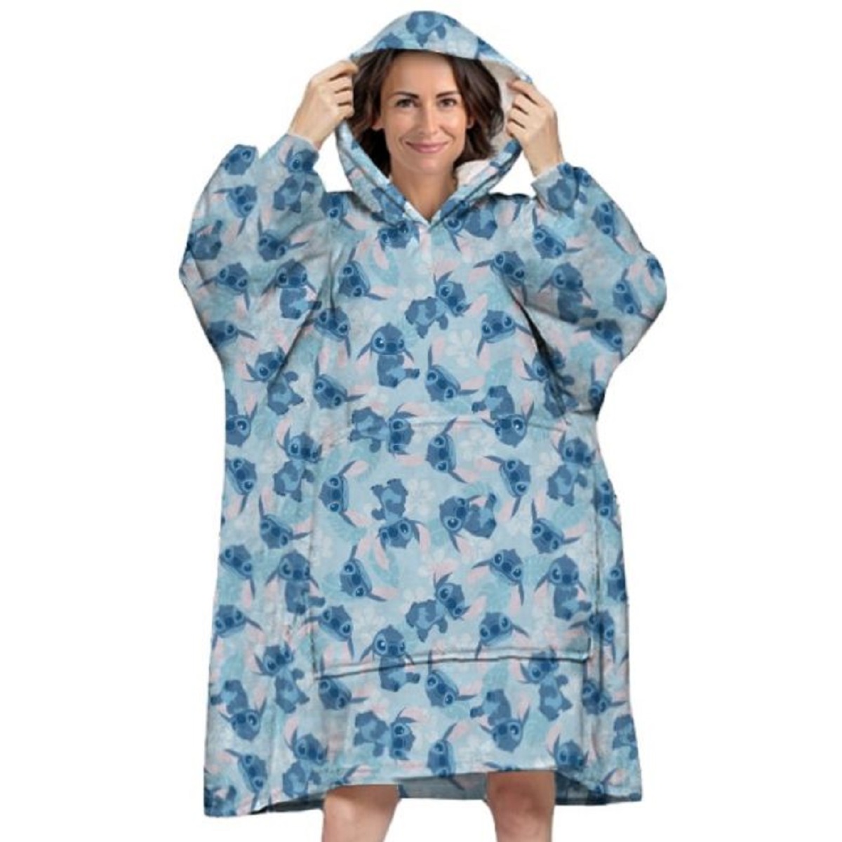 Disney Lilo & Stitch Kuscheldecke mit Kapuze – Coral Fleece Onesize