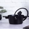 Berlinger Haus BH/7086 Monaco Collection Kasserolle in Schwarz mit Deckel Topf Durchmesser 20 cm