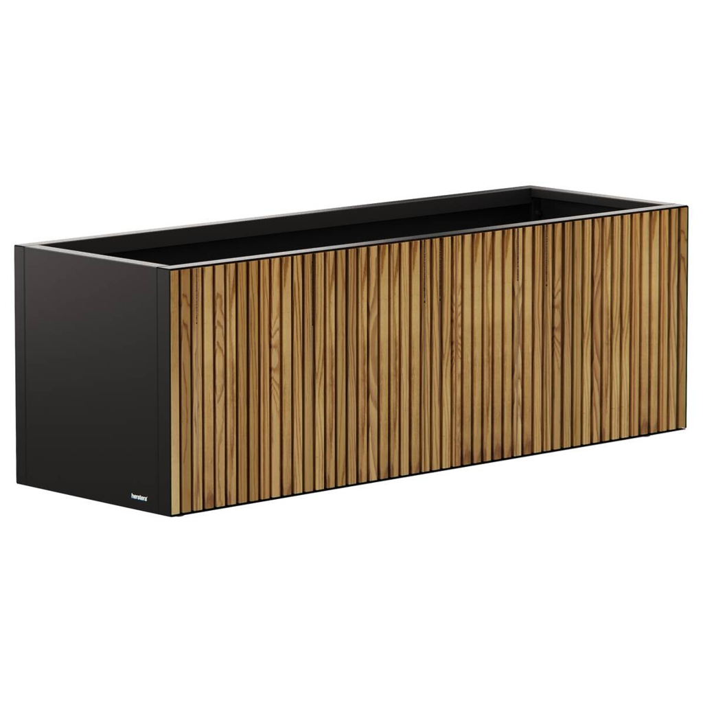 Herstera Garden Pflanzkübel Deco Planter schwarz Metall B/H/L: ca. 150x50x50 cm