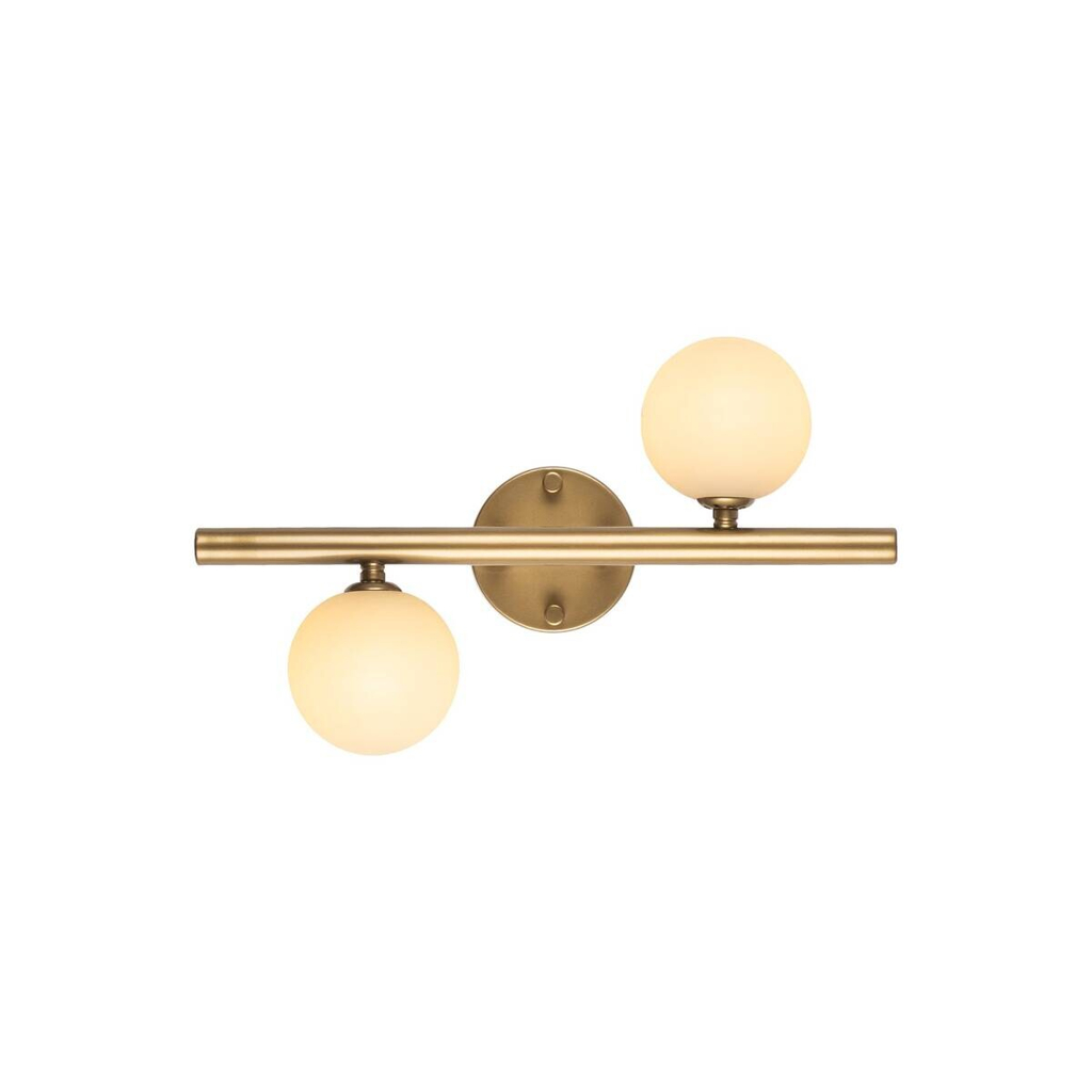 Opviq Wandleuchte Domino gold Glas Metall B/H/T/L/D: ca. 12x26x12x40x10 cm G9 2 Brennstellen