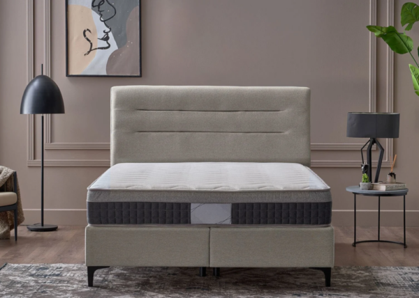 Arga Home Boxspringbett "A-CLOUD" mit Stauraum – Bett mit Bettkasten & Pocket-Federkern Matratze – Cream