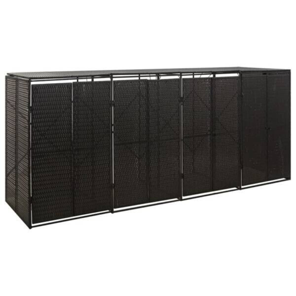 Mülltonnenbox schwarz B/H/L: ca. 80x117x274 cm