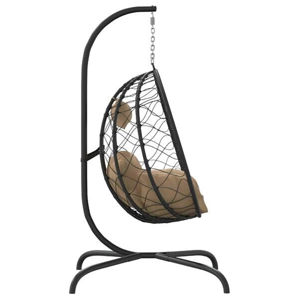 vidaXL Hängesessel schwarz Kunststoff B/H/L: ca. 103x195x106 cm