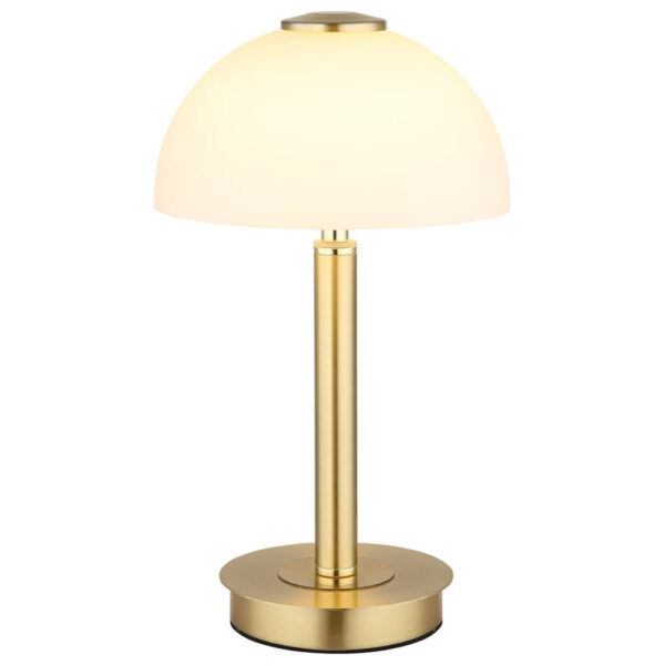 GLOBO LED-Tischleuchte messing Opal Metall Kunststoff Glas H/D: ca. 31,5x18 cm 1 Brennstellen