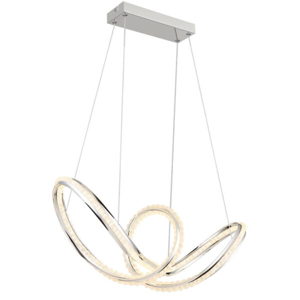 GLOBO LED-Hängeleuchte Chrom klar Metall Kunststoff B/H/L: ca. 28x120x60 cm 1 Brennstellen