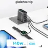 Anker Ladegerät (140W, 4-Port, PD 3.1) mit USB-C Kabel