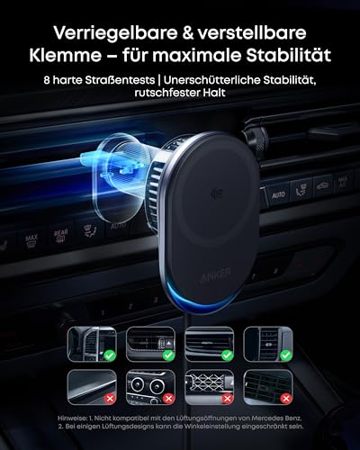 Anker Prime Kabelloses Kfz-Ladegerät (MagGo, AirCool, Pad) – Bild 5 Anker Prime Kabelloses Kfz-Ladegerät (MagGo, AirCool, Pad) – Bild 5