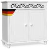 Kommode Schlafzimmer Landhaus Weiß mit Einlegeboden 2 Türen 76x65x35cm