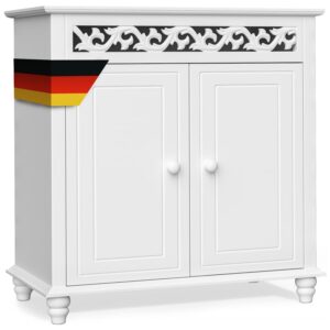 Kommode Schlafzimmer Landhaus Weiß mit Einlegeboden 2 Türen 76x65x35cm