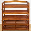 Schuhregal aus Akazienholz 75x26x82cm – Bild 2