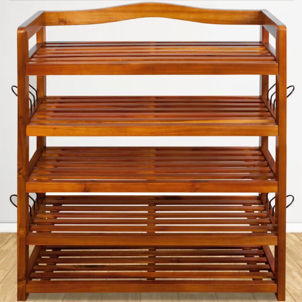 Schuhregal aus Akazienholz 75x26x82cm – Bild 2