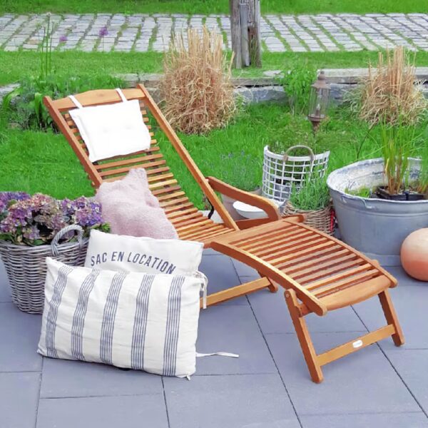 Gartenliege Akazienholz inkl Kopfkissen 166x70x70cm Gartenliege Akazienholz inkl Kopfkissen 166x70x70cm