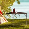 Campingtisch Holzoptik Alu 80x60x70cm klappbar – Bild 2