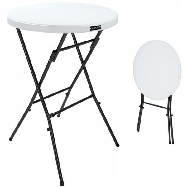 Stehtisch klappbar Kunststoff Ø72cm Weiß