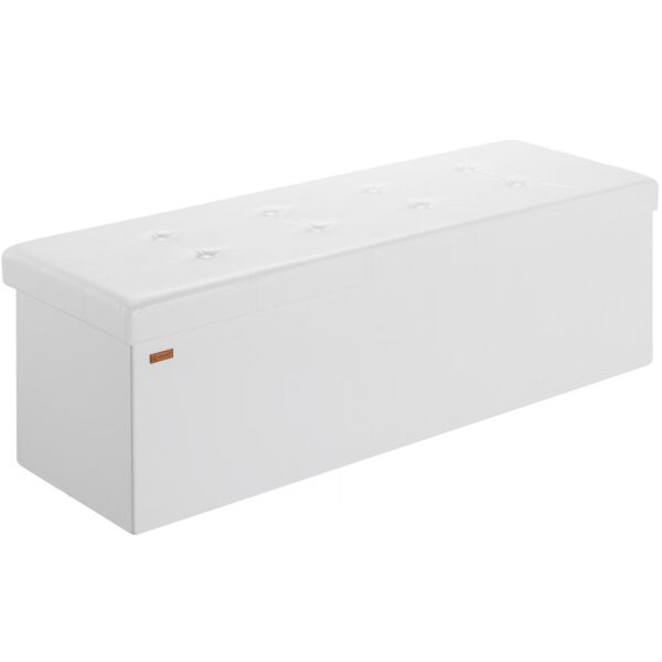 Sitzbank Weiß 115x38x38cm mit Stauraum faltbar Sitzbank Weiß 115x38x38cm mit Stauraum faltbar
