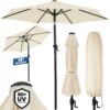 Sonnenschirm Fiji Beige Ø200cm UV-Schutz 80+ mit Kurbel – Bild 2