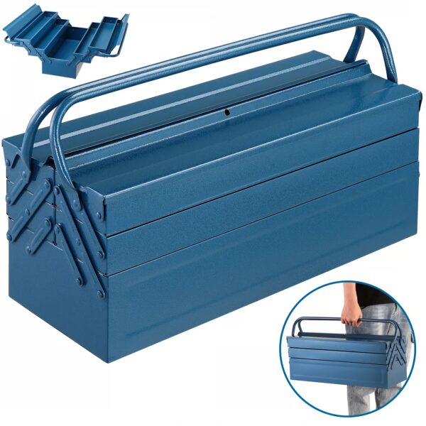 Stahl Werkzeugkoffer Blau 53x20x20cm