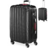 Hartschalenkoffer L Rollen 360º Reisekoffer 62L Schwarz ABS