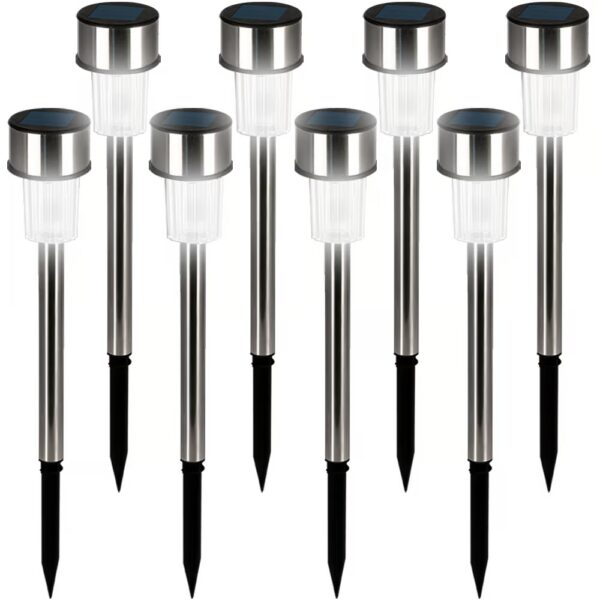 LED Solarleuchte 8er-Set Edelstahl 36,5cm