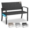 Polyrattan Gartenbank Schwarz 122x58x87cm