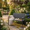 Polyrattan Gartenbank Schwarz 122x58x87cm – Bild 2