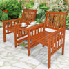 Gartenbank Akazienholz mit Tisch 164x63x91cm – Bild 2