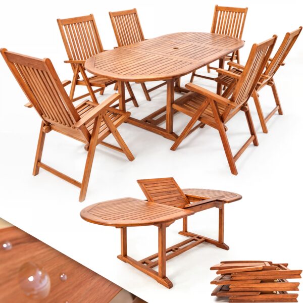 Garten-Sitzgruppe Vanamo 7-tlg Eukalyptusholz FSC®-zertifiziert