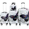 Hartschalenkoffer Set 4-tlg Rollen 360º Beautycase Butterfly Polycarbonat