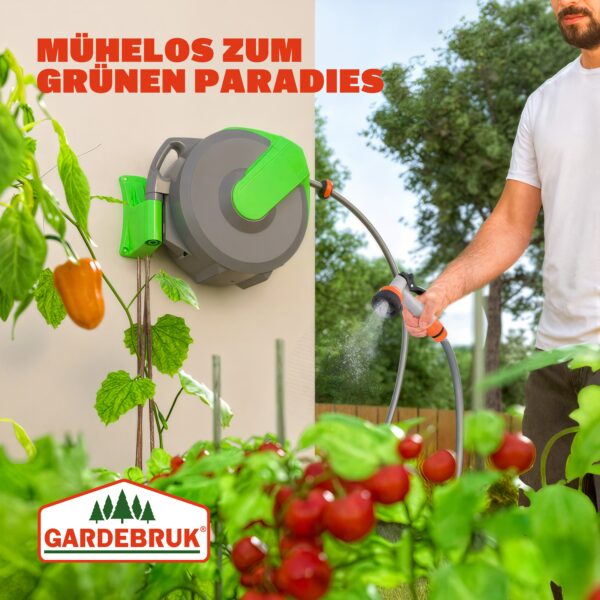 Wasserschlauchaufroller inkl Schlauchspritze 20m + 2m Zuleitung – Bild 2