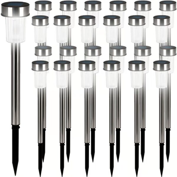 LED Solarleuchte 24er-Set Edelstahl 36,5cm