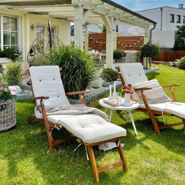 Gartenliege 2er-Set FSC®-zertifiziert Akazie klappbar 160kg belastbar – Bild 2