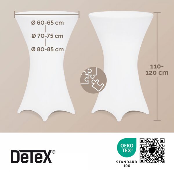 Stehtischhusse Weiß Ø70cm – Bild 2