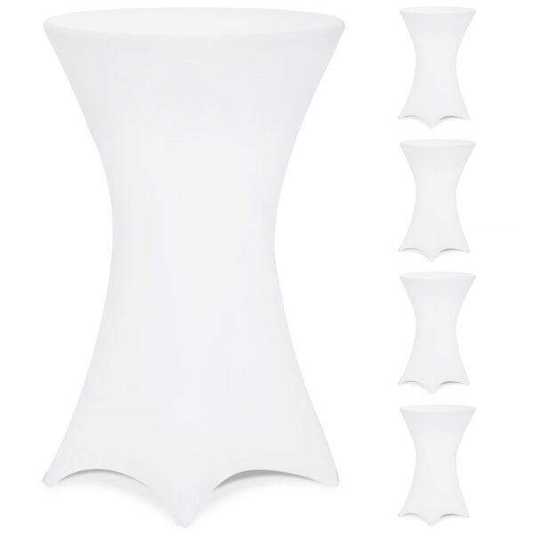 Stehtischhusse 5er-Set Weiß Ø70cm