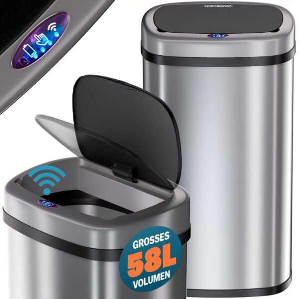 Sensor Mülleimer Edelstahl 58L – Bild 2
